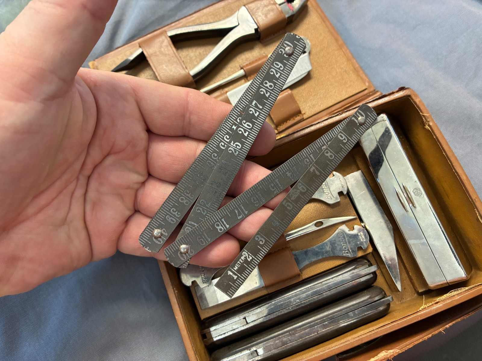 Vintage German Bonsa tool kit patent DRGM w/ 2 handles & Case * Bonanza