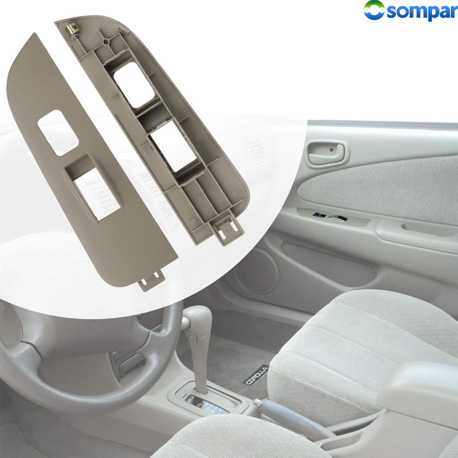 Osompar Window Switch Bezel Panel Front Passenger Side (Tan) Compatible with …
