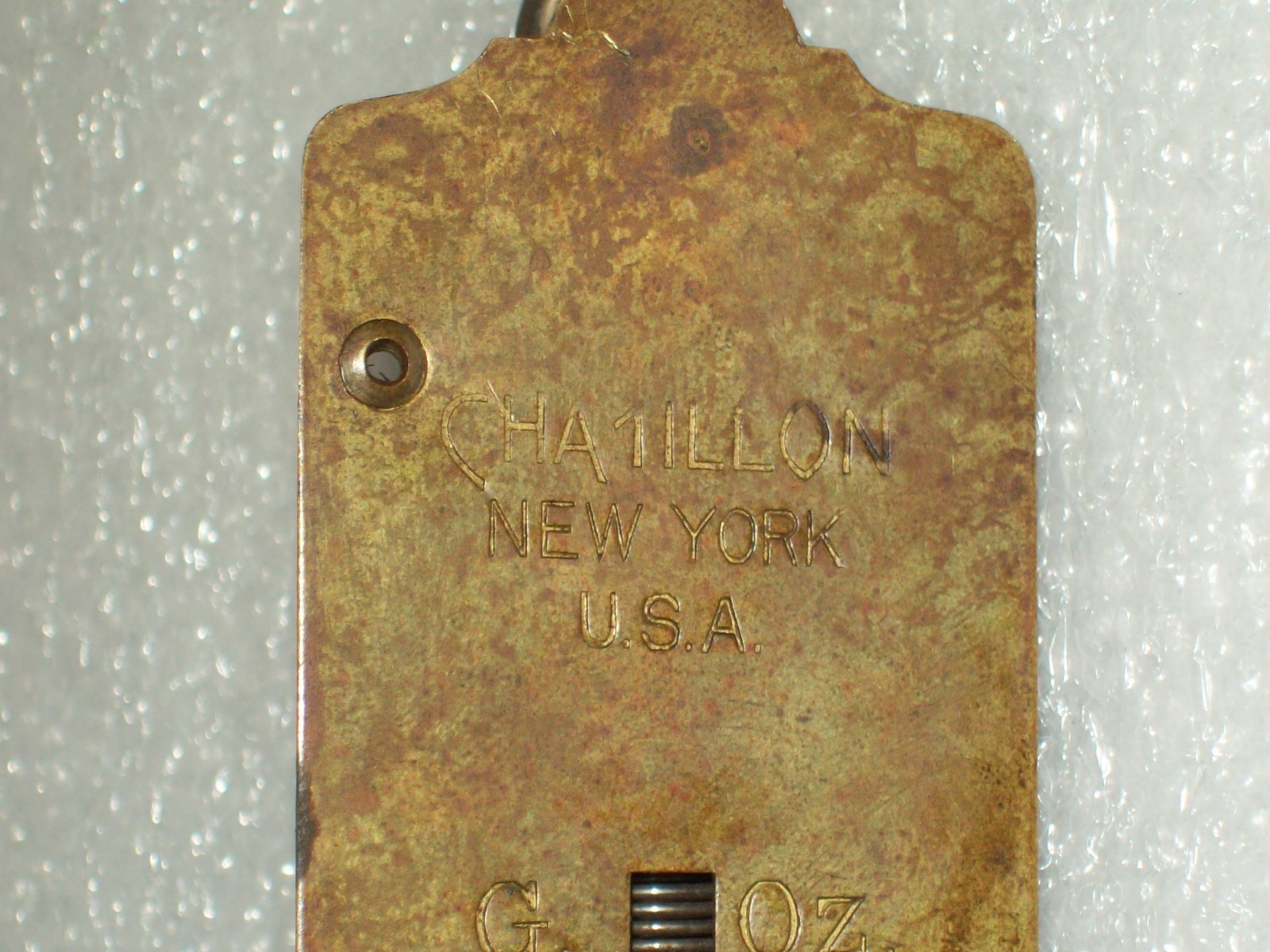 Antique ~ Chatillon ~ New York ~ Brass Hanging Scale ~ 500 Grams ~ 16 Ounce