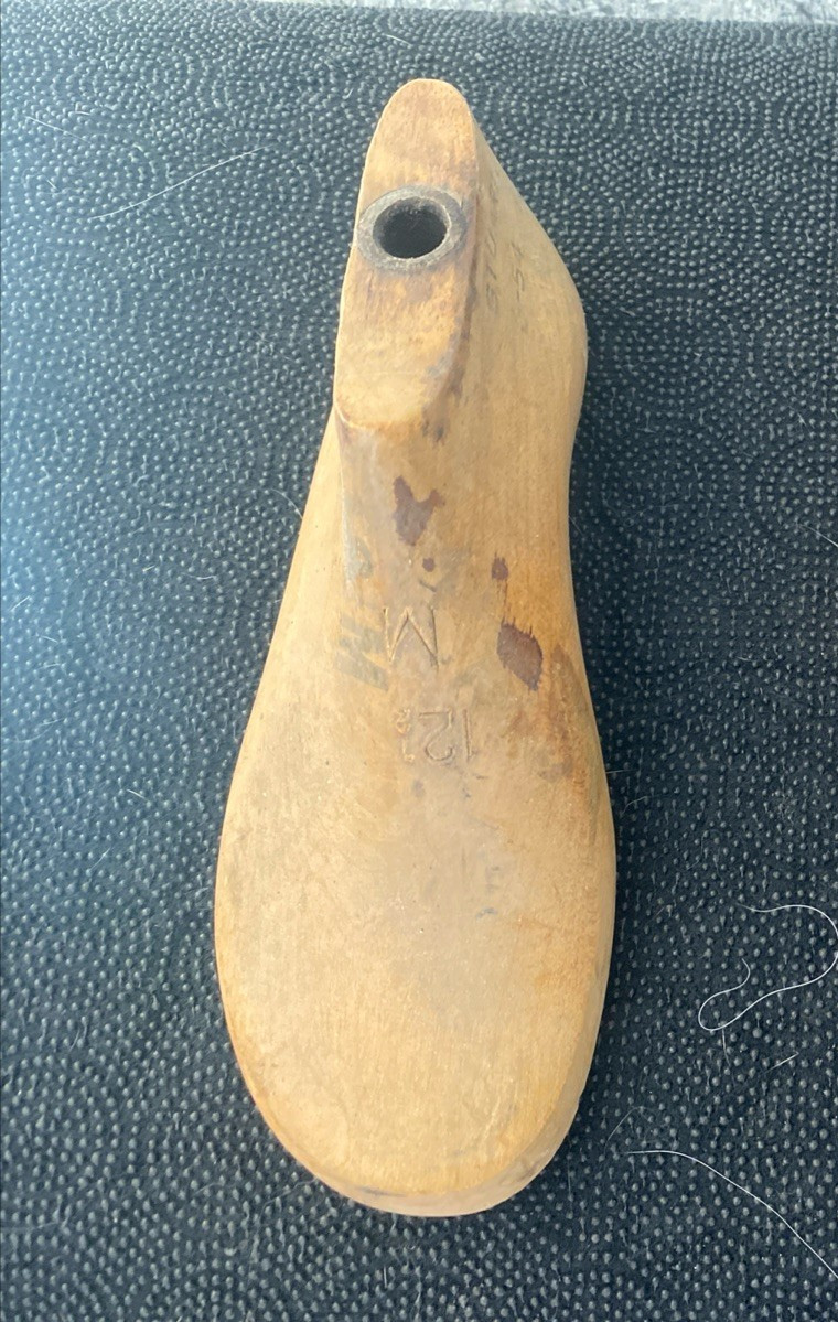 Vintage Wooden Child Shoe Last Single 12 1/2 Cobbler Decor