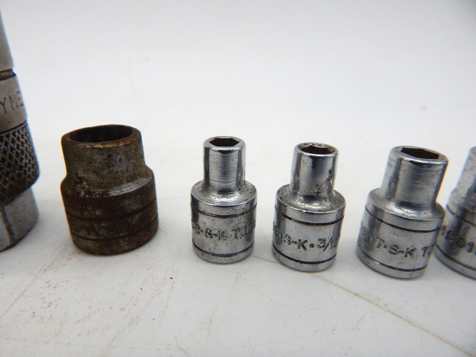 Set of 10 Vintage S K Tools Sockets 1/2″, 3/8″ & 1/4″ Drive 12 & 6 Point USA