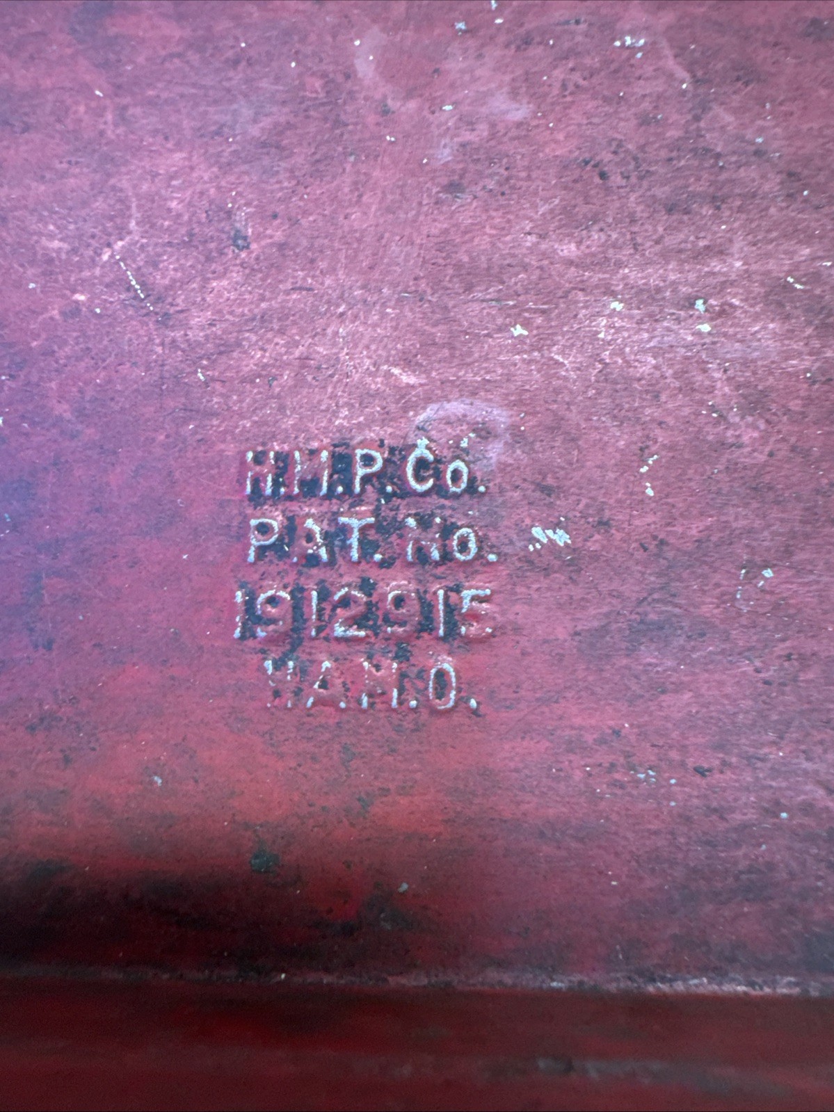 1H – Vintage Empty Red Hell Box Tin Tool Kit #6500 Measures 7.5”x4.5”x1”