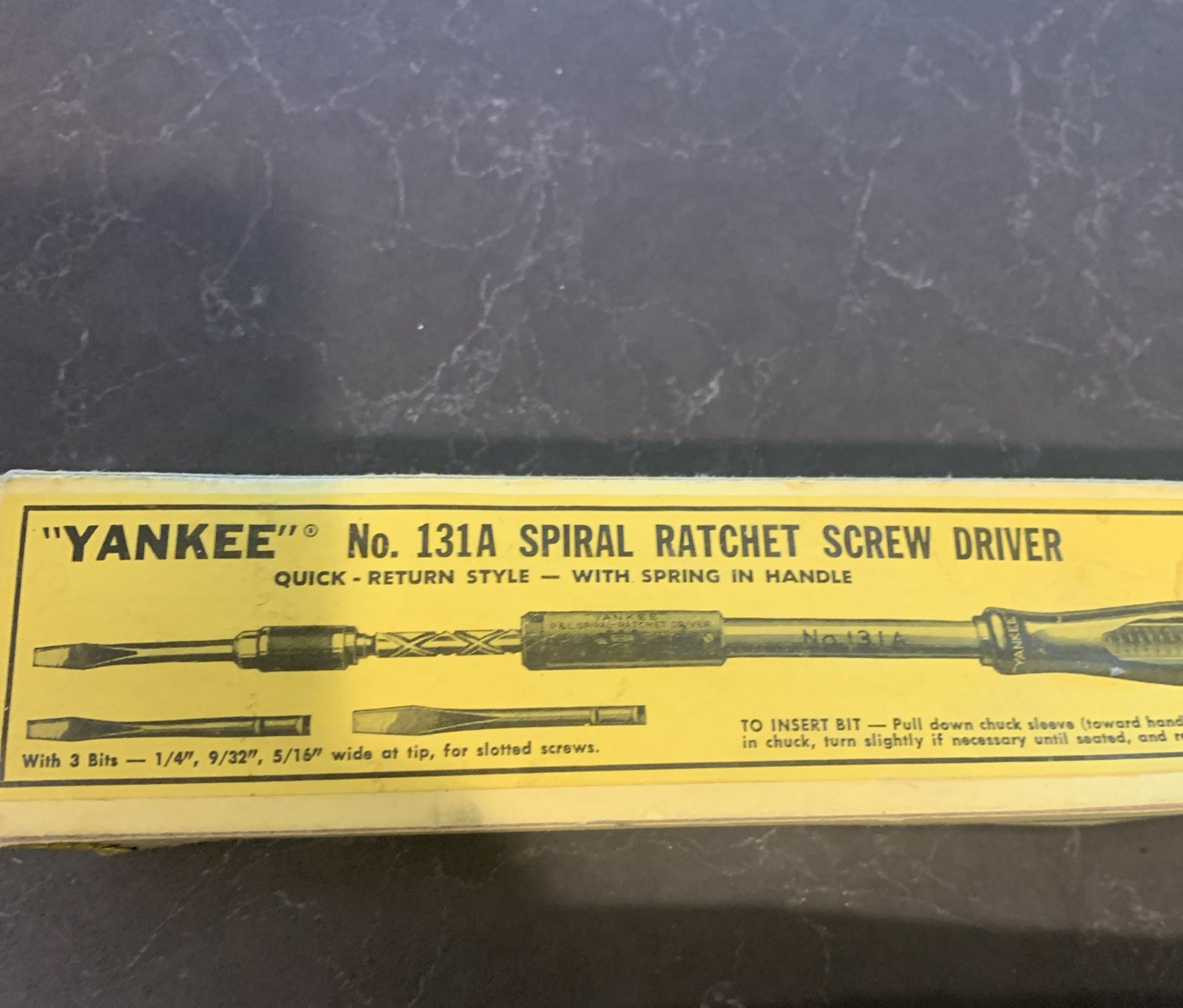YANKEE NO. 131A Spiral Ratchet Screw Driver Excellent Condition W/Extra Bits Box