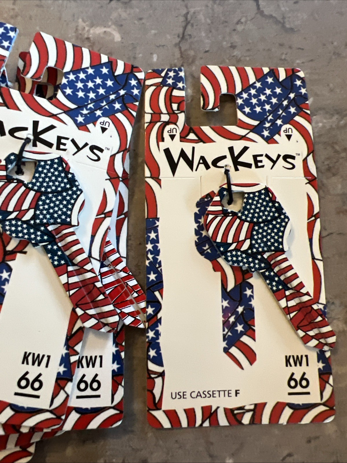 Lot Of 10 Wackeys Blank House Key KW1 66 American Flag Red White & Blue