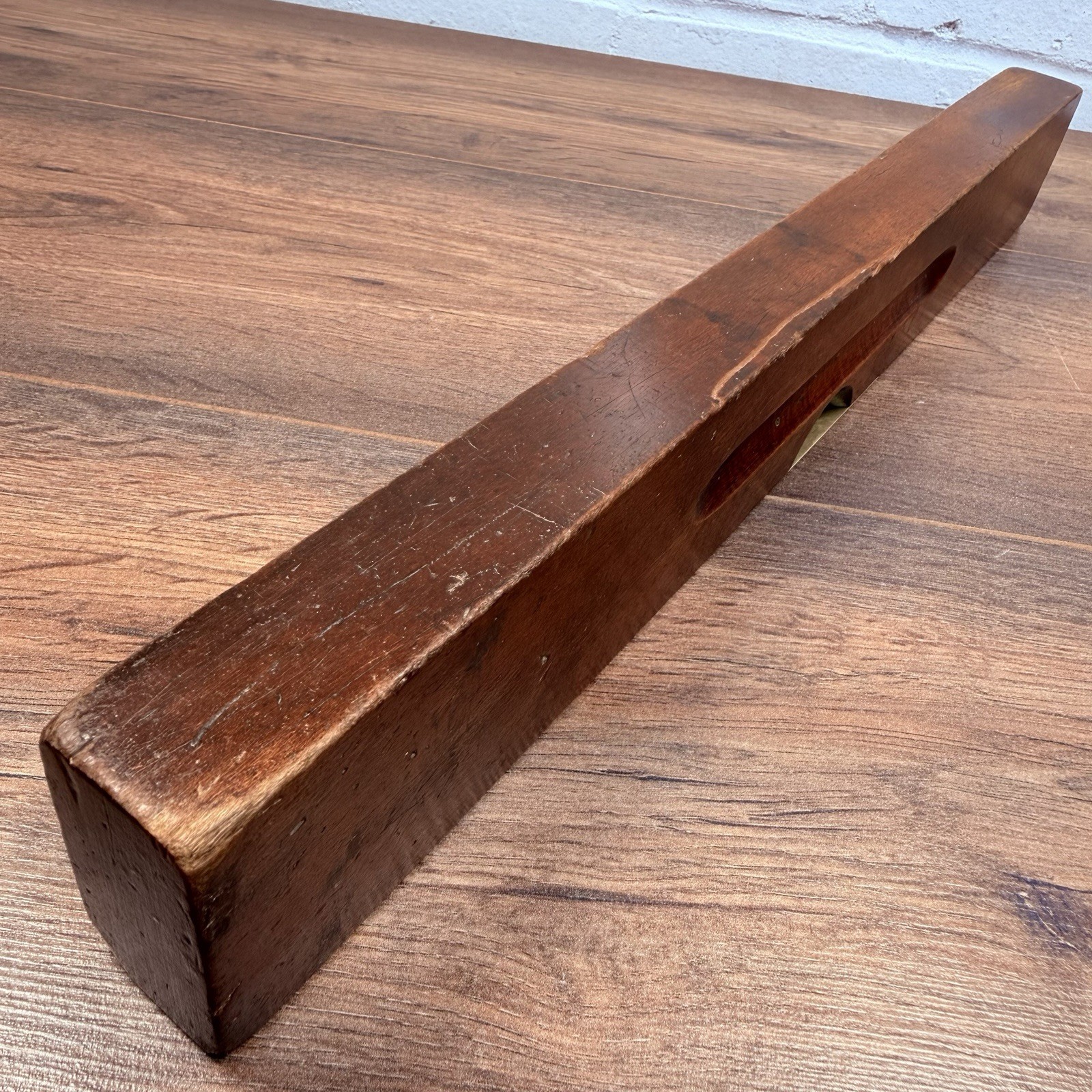 Vintage Stanley SW No.103 Wooden Spirit Level USA Brass Faced 18” Original