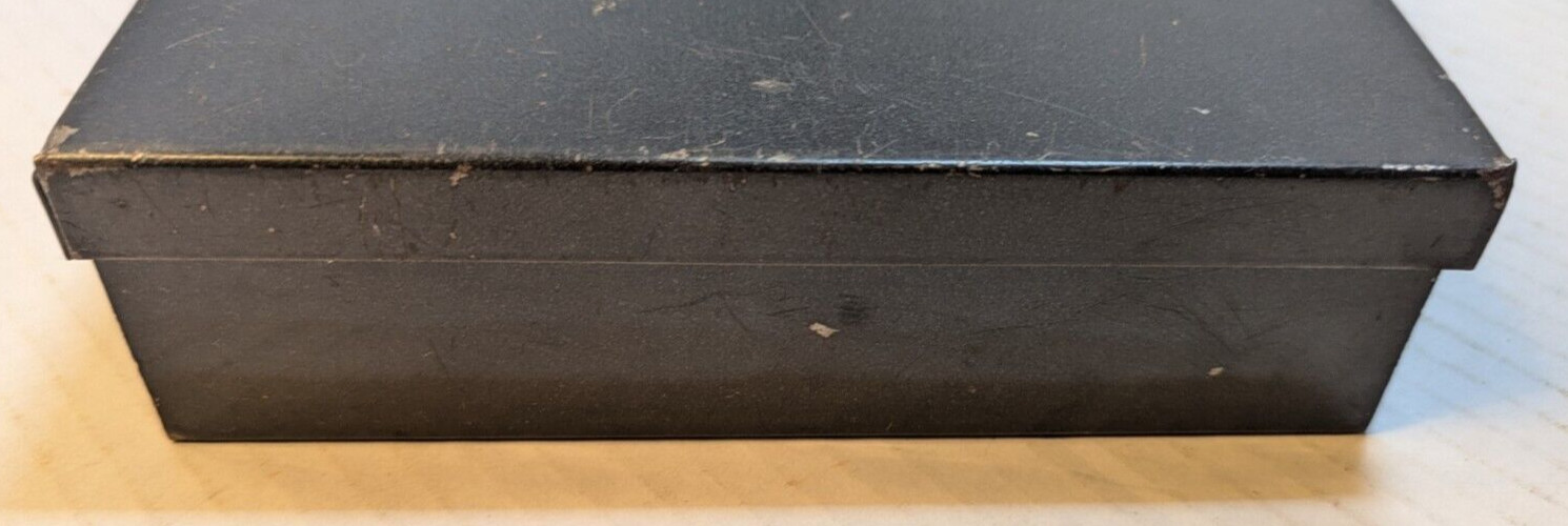VINTAGE CRAFTSMAN BLACK SOCKET TOOL BOX W/ CROWN LOGO 12&5/8″ x 5&7/8″ x 1&1/2″