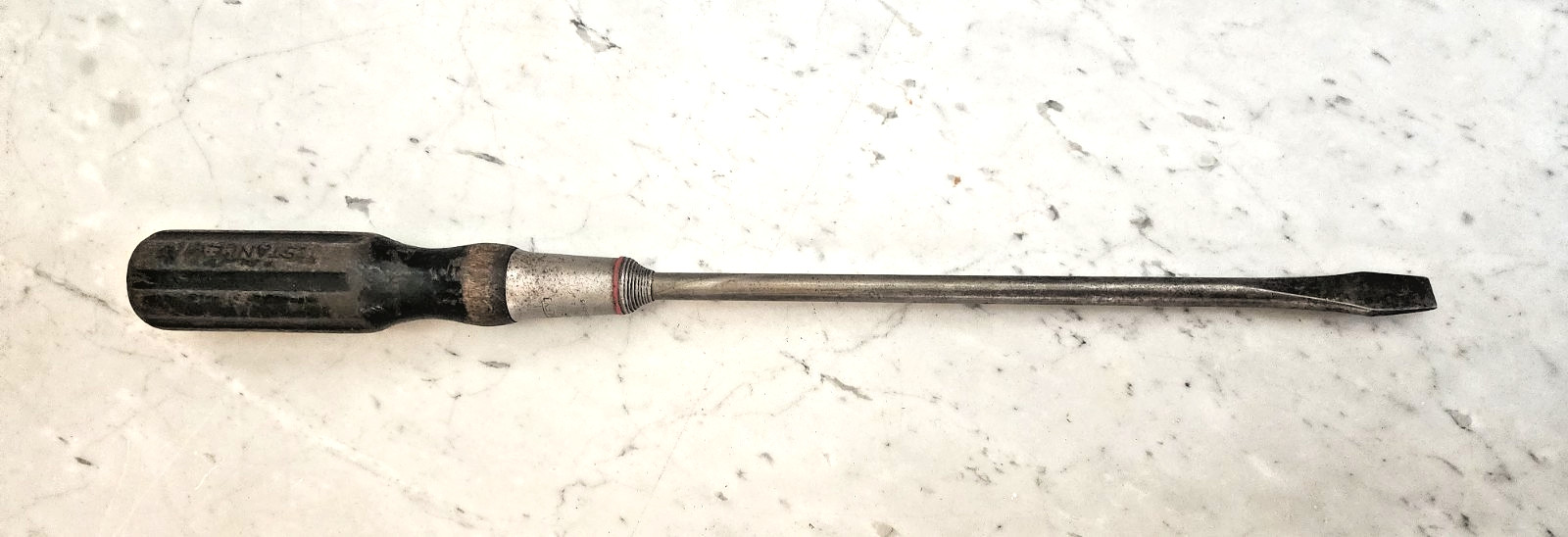 Vintage Stanley Screwdriver Flat Head No 25 16 inch Red Band Tool C3