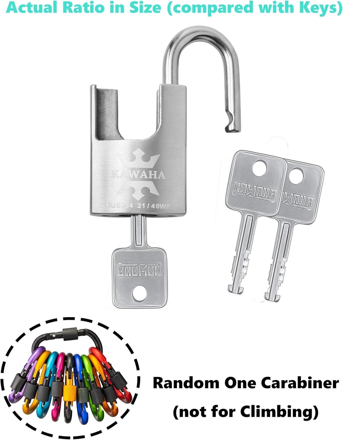 Shrouded High Security Stainless Steel Lock – 2 Pack with 6 Keys Included