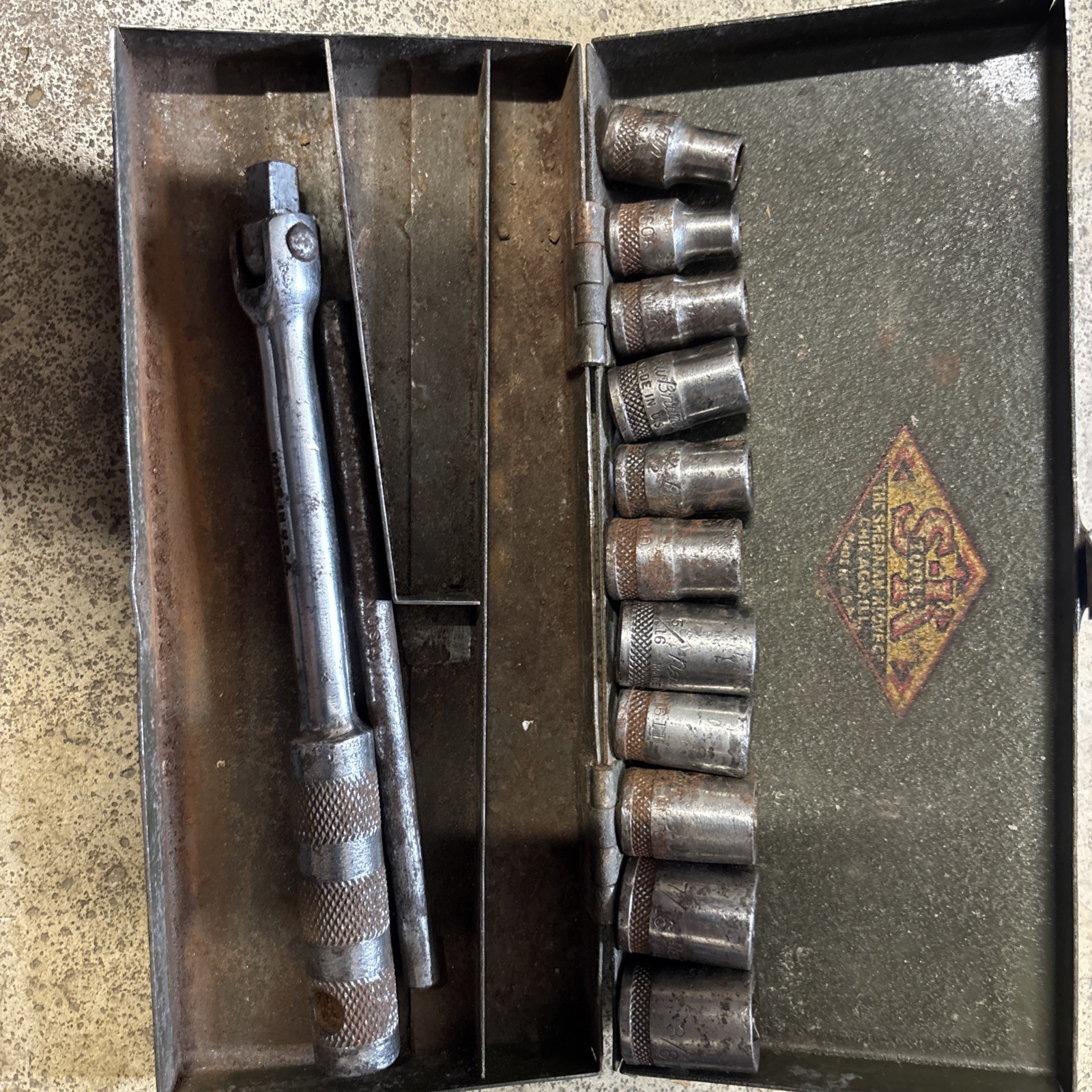 Vintage New Britain 1/4 Drive Socket Set 13pc USA NM51 NM31 8point