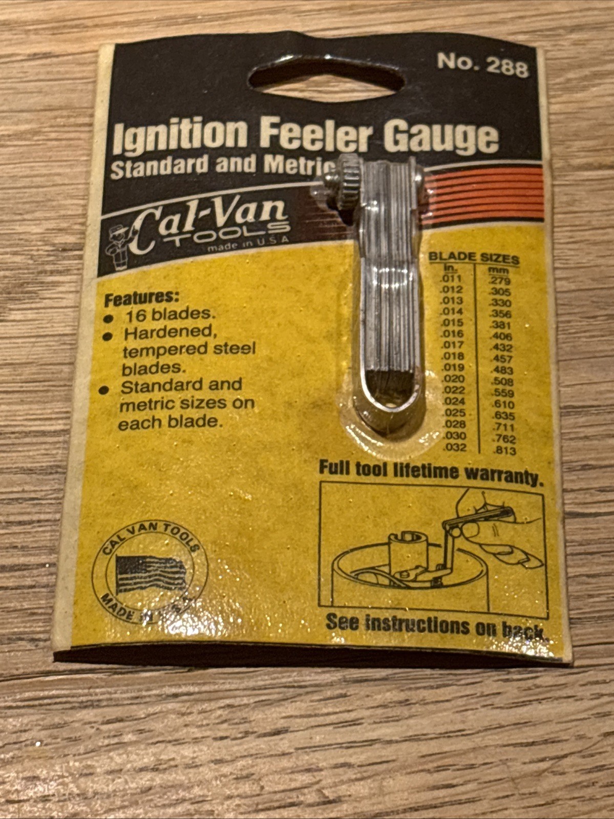 New Old Stock Cal Van 288 Ignition Feeler Gauge Set. Standard And Metric. USA .