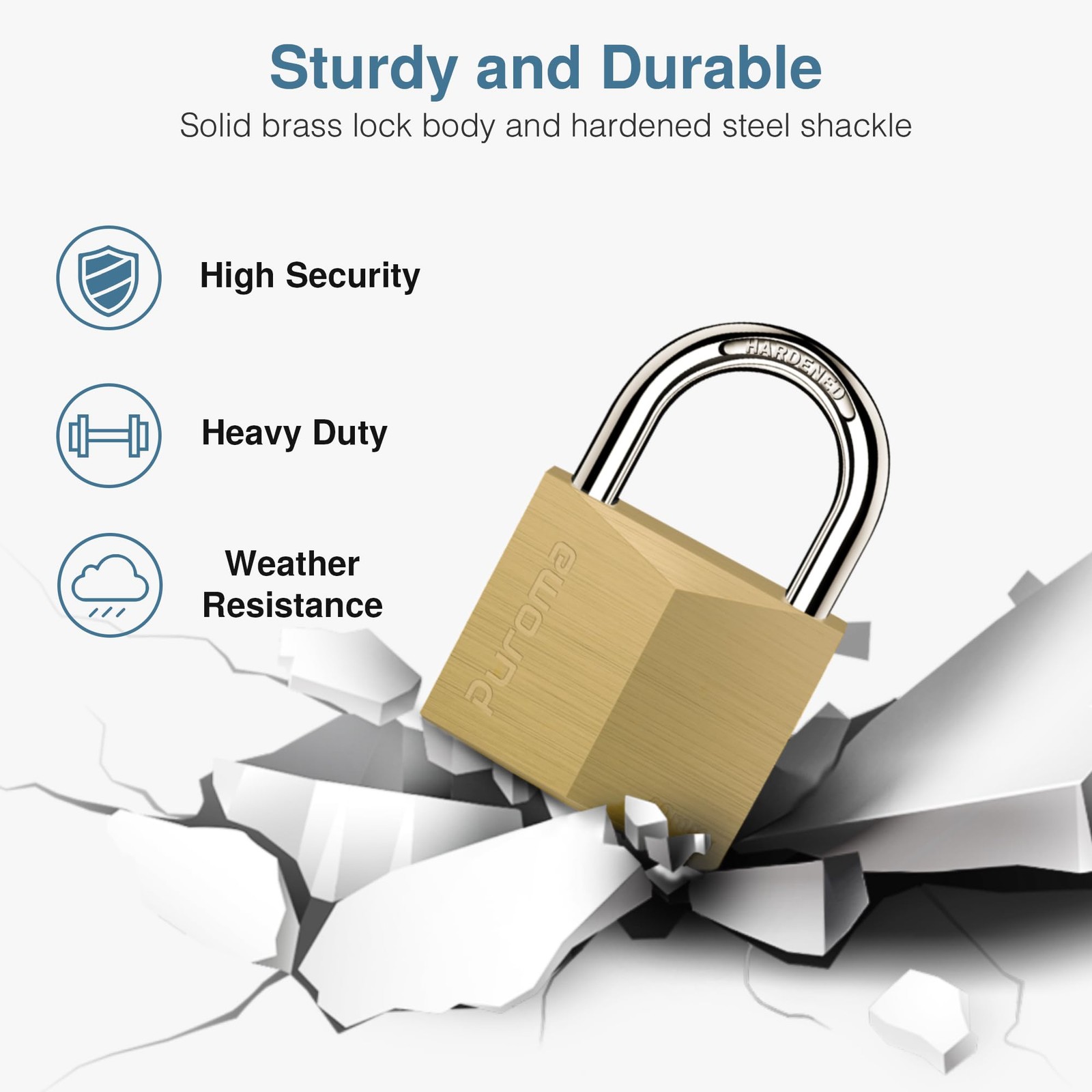 1 Pack Keyed Padlock Waterproof Solid Brass Lock, 1.1 Inch Padlock with Keys …