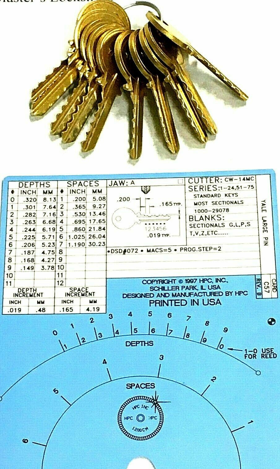 1 Yale Y1 999 Space And Depth Keys 5 Cut Blanks