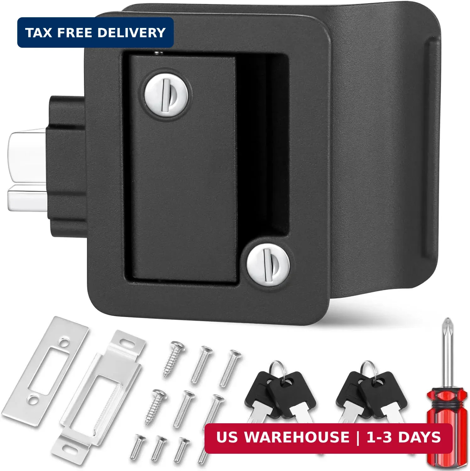 RV Entry Door Lock, 100% Metal Camper Lock, Travel Trailer Door Latch, RV Lock R