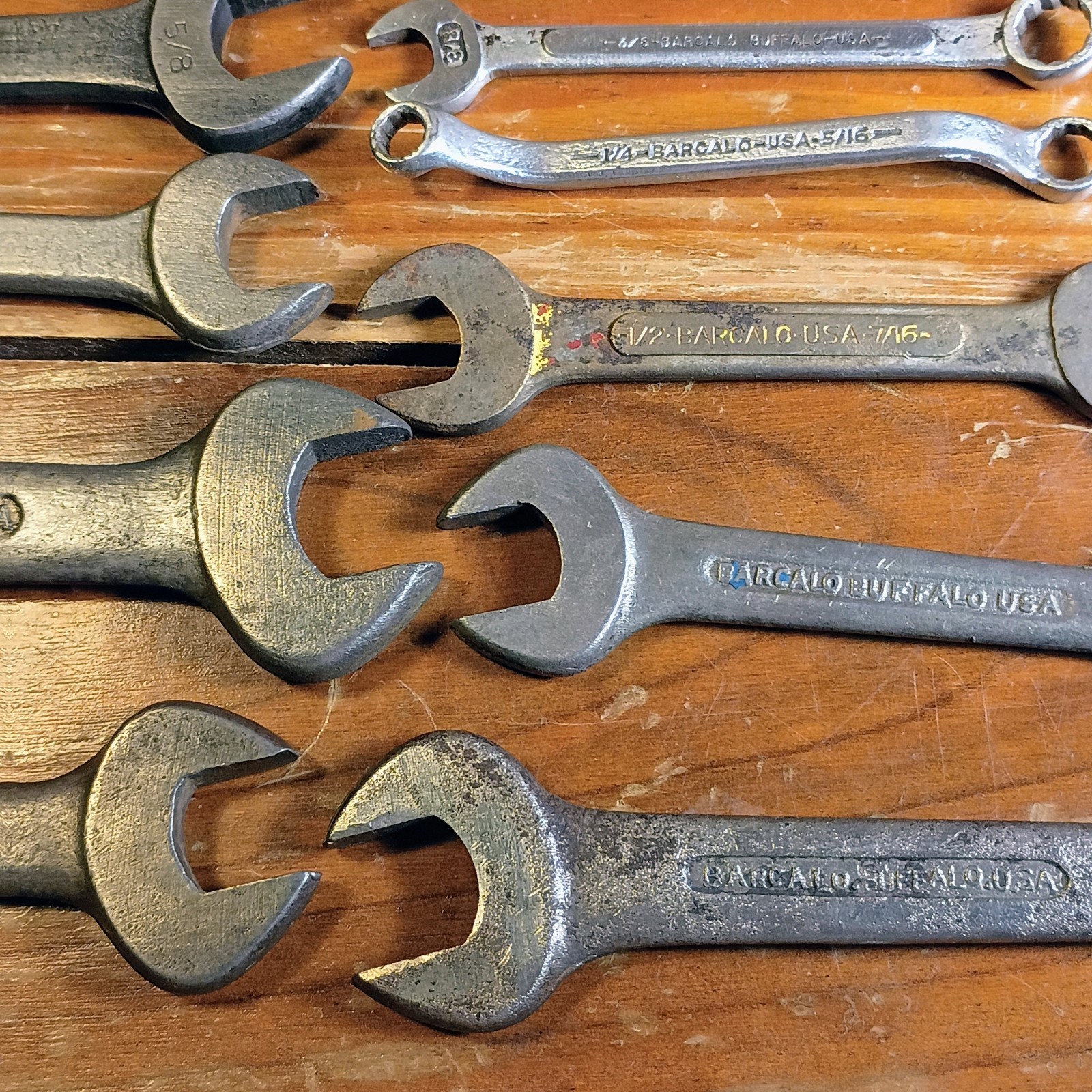 12 Vintage Barcalo Buffalo USA Wrenches Open End Double Box End Combination