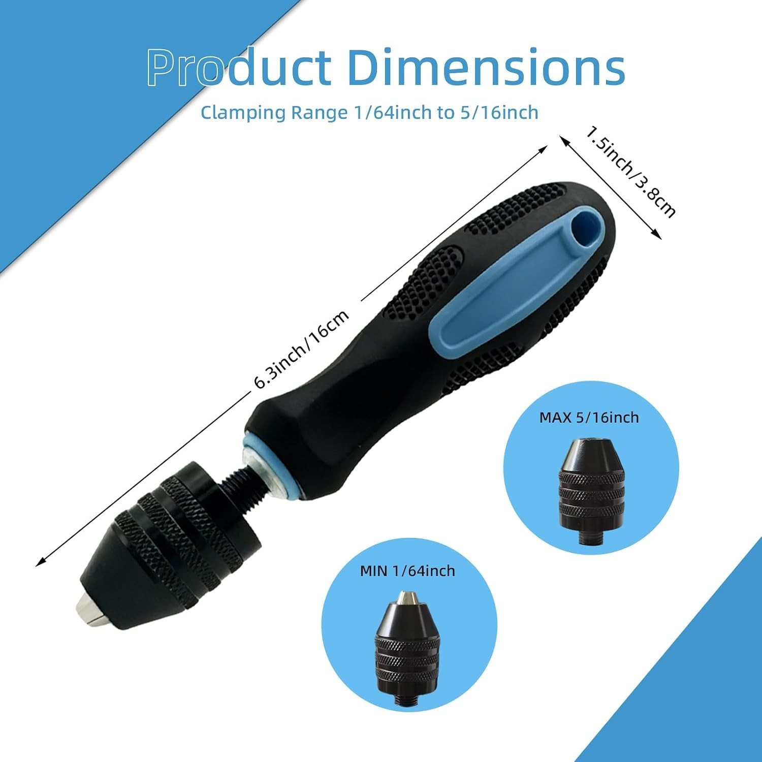 Adjustable Pin Vise Hand Drill for Chainsaw Files Precision Hand Tool