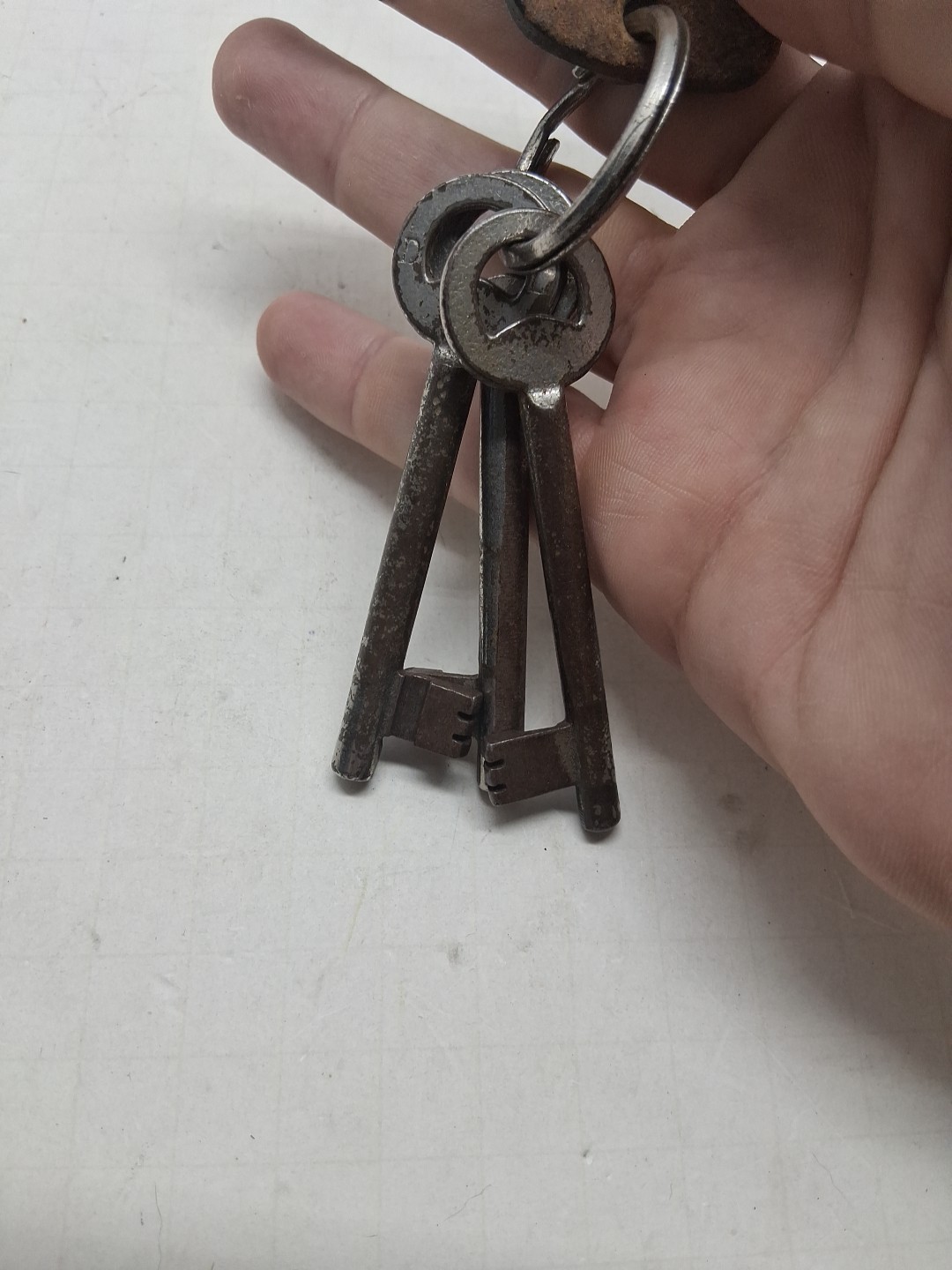3 Vintage DL Skeleton Keys, Dominion Lock, On Keychain