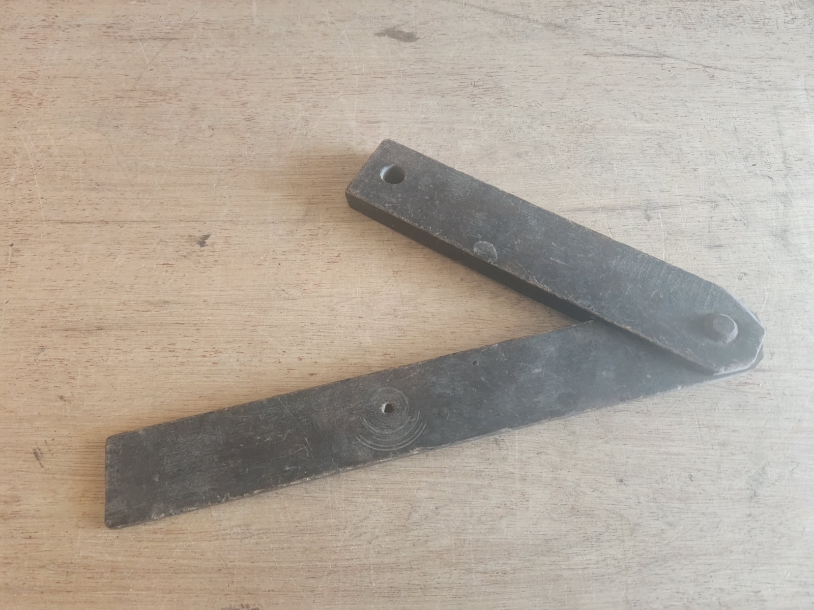 adjustable Bevel Square Circle Making Tool Wood Handmade Rough Vintage Antique