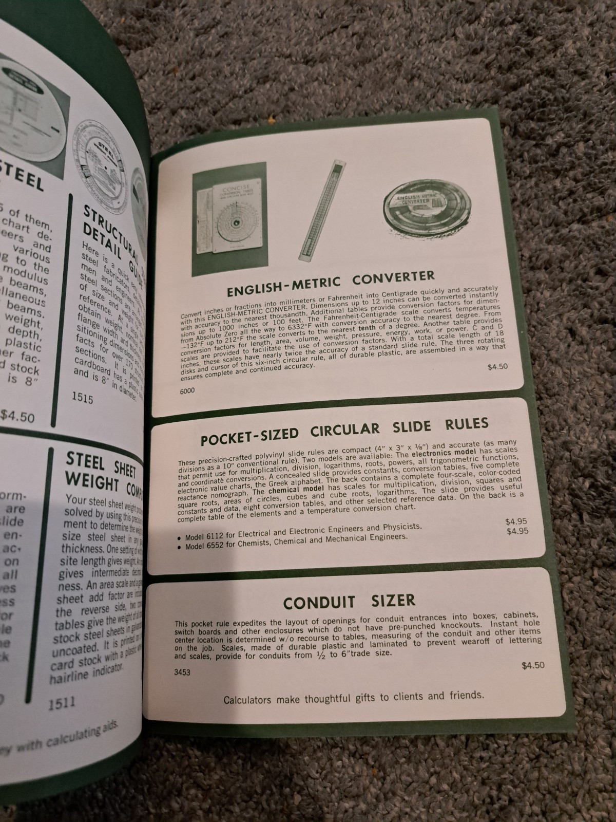 Vintage TAD Inc. Calculators Time Saving Devices for Draftsmen 1966-67 Catalog