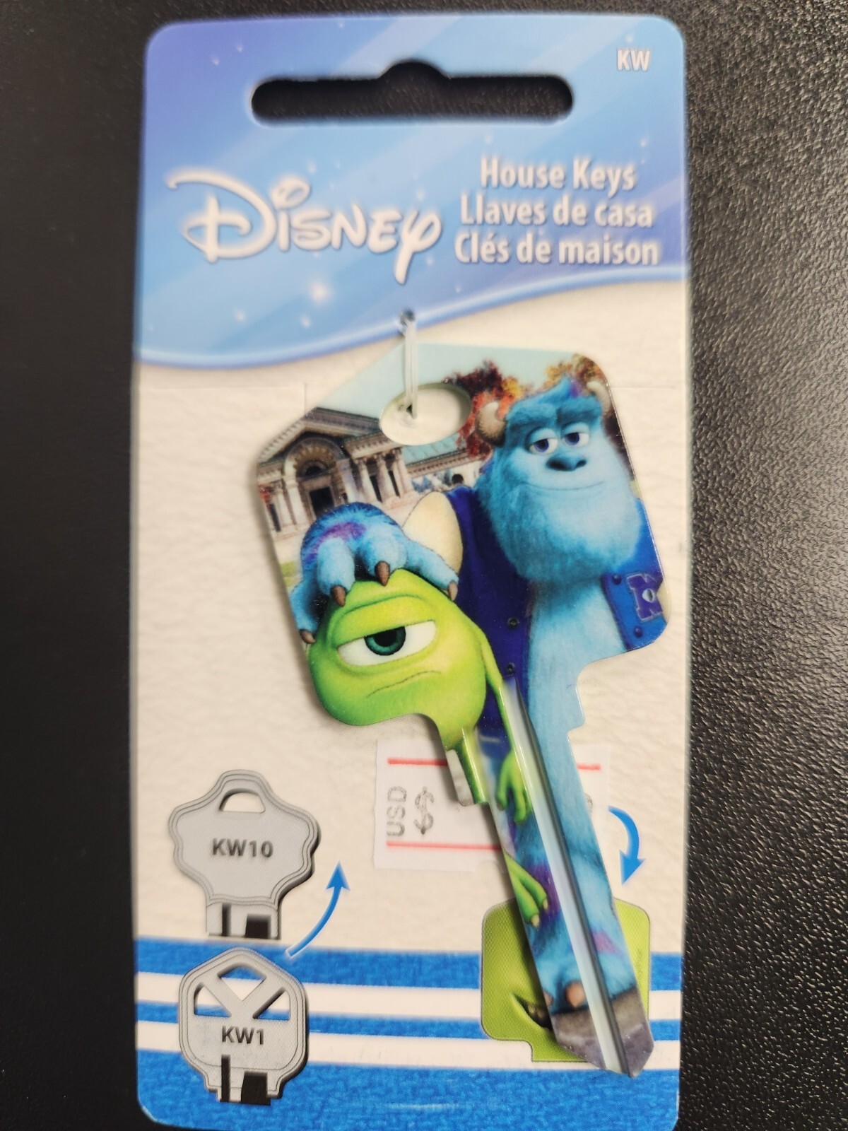 DISNEY/PIXAR MIKE & SULLY MONSTERS INC./UNIVERSITY KWIKSET KW1/KW10 KEY BLANK