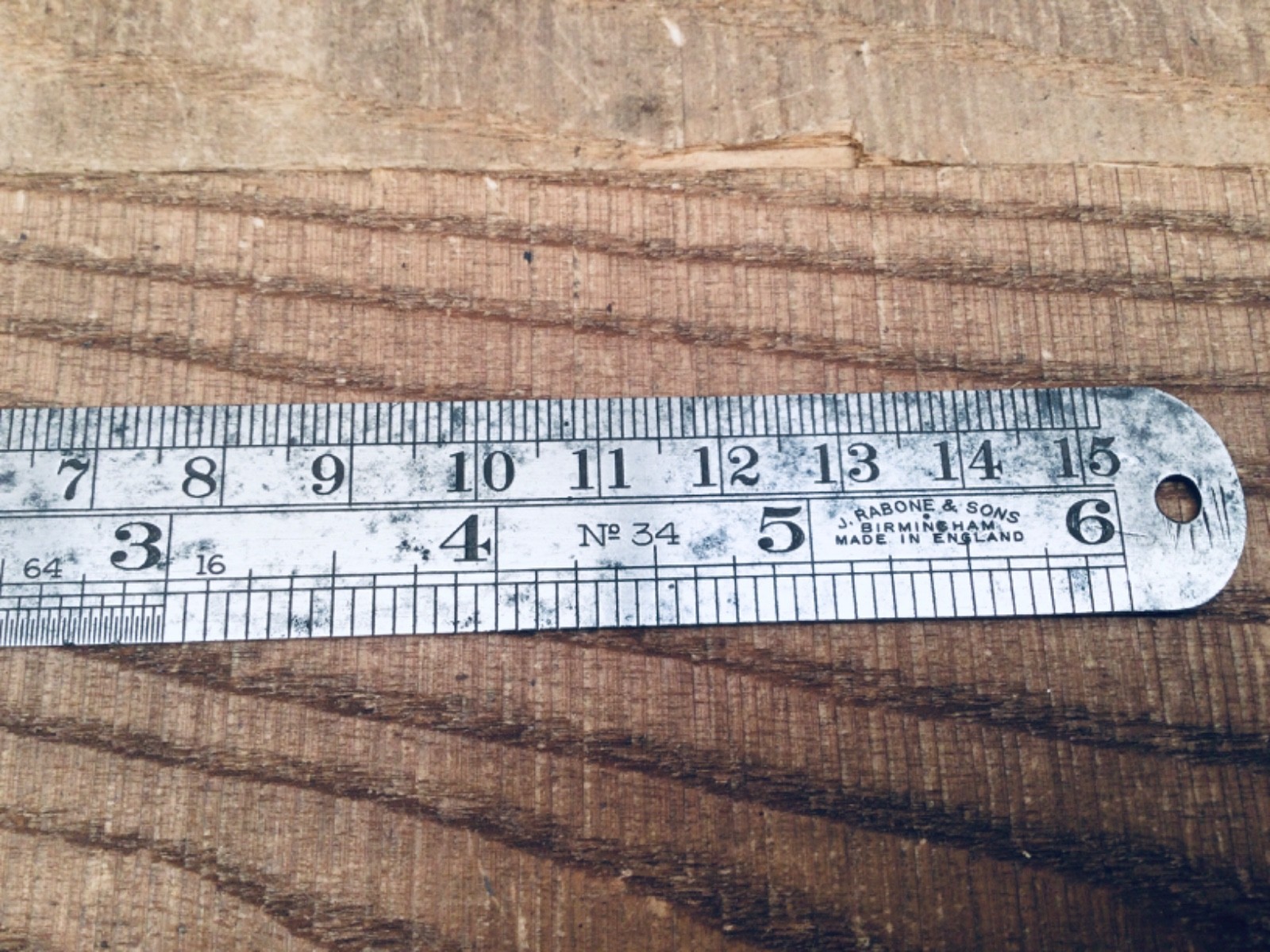 Vintage Rabone & Sons No.34 6” Engineers Steel Rule Metric & Imperial