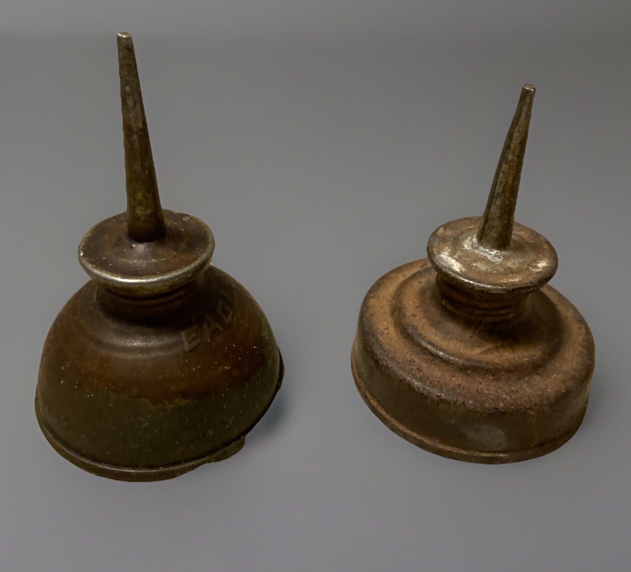 Vintage Lot Of Three Small Thumb Pump Oil Can Oilers
