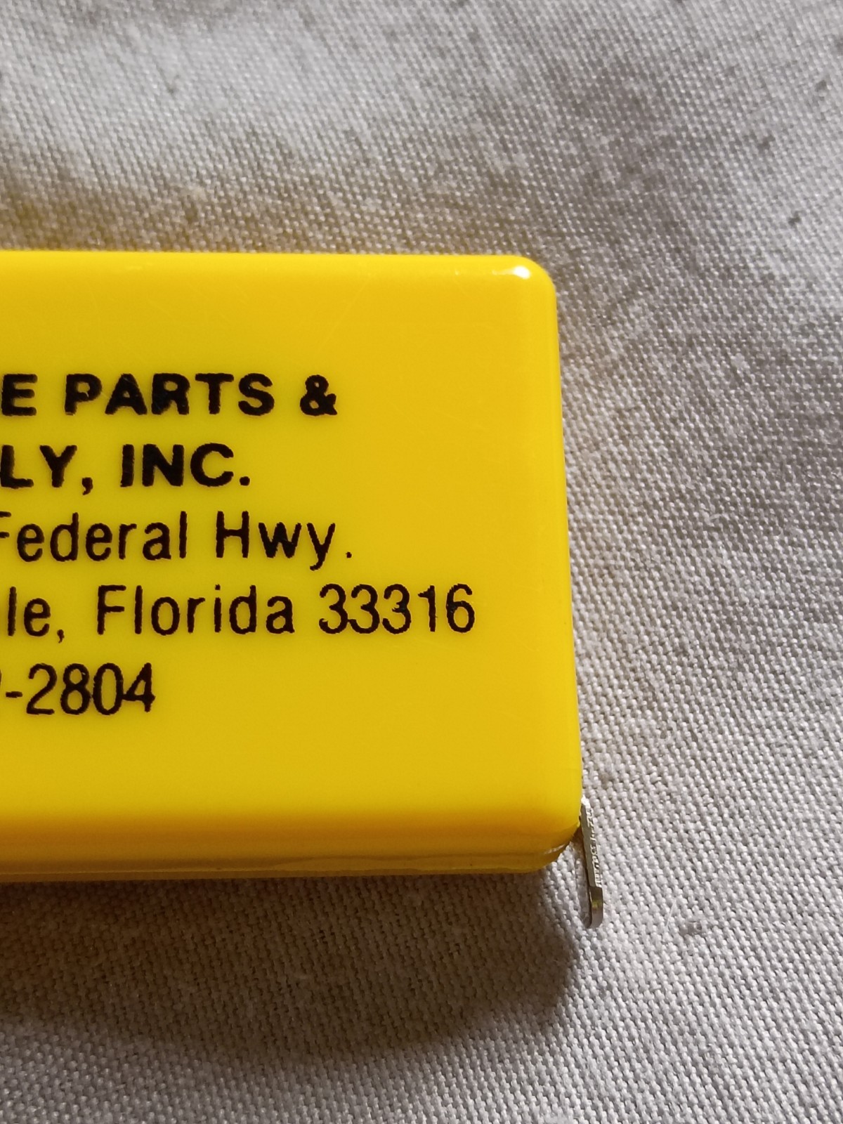 Vintage Napa Auto Parts Advertising Tape Measure Fort Lauderdale Florida.