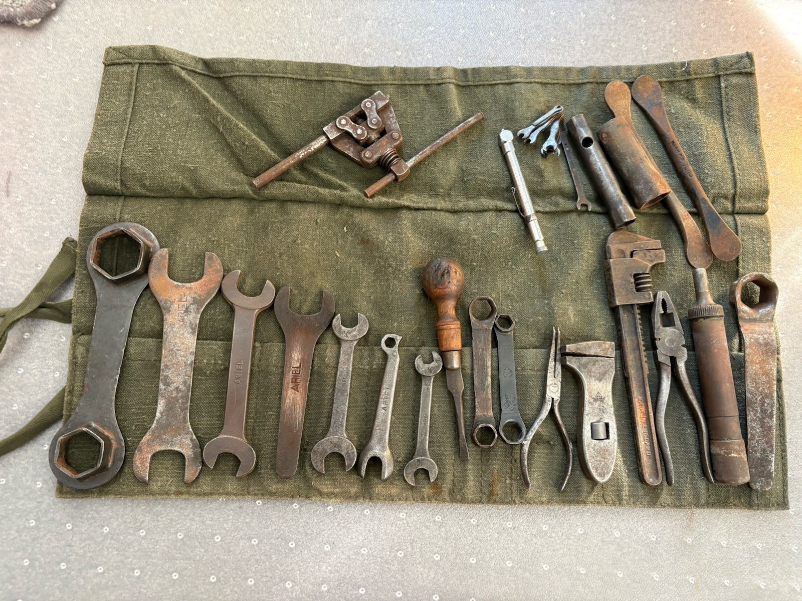 vintage ariel motorcycle Tool Kit Tool Roll