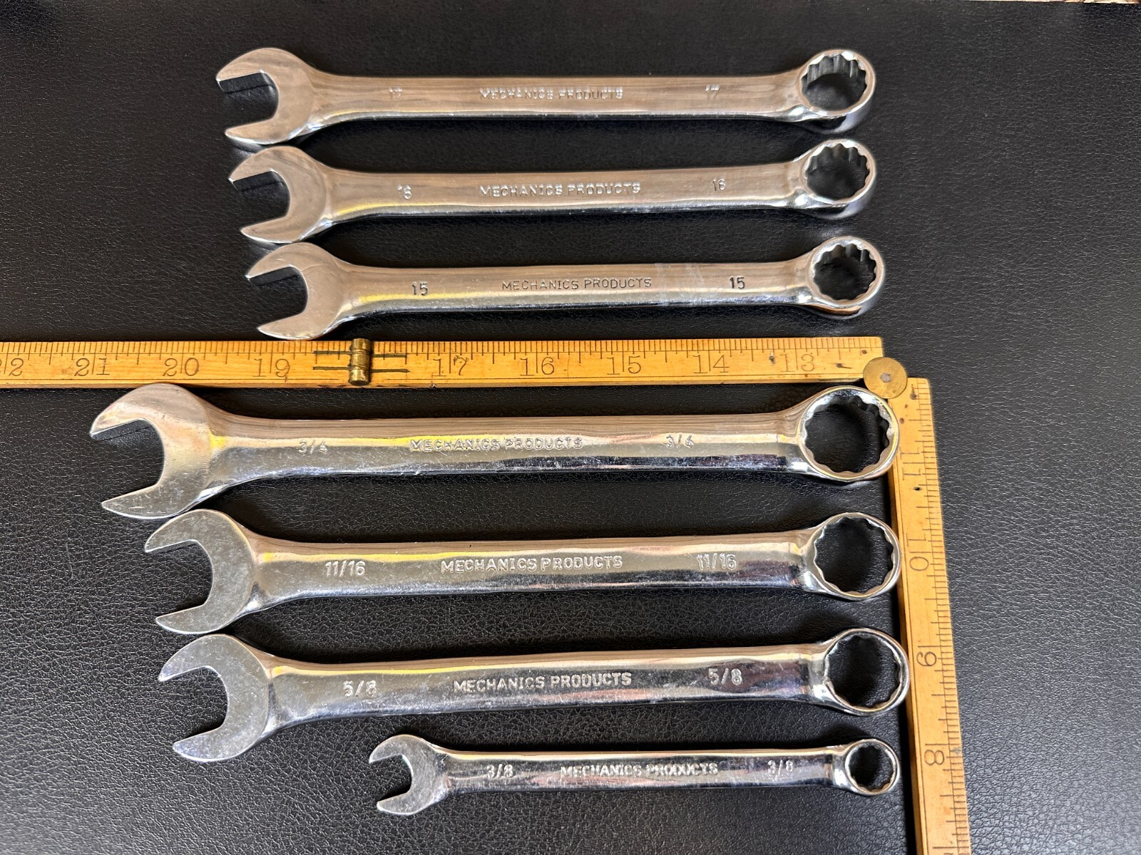 VTG Mechanics Products SAE/Metric Combination Wrench Set CR-V 12pt/Open End 7pc