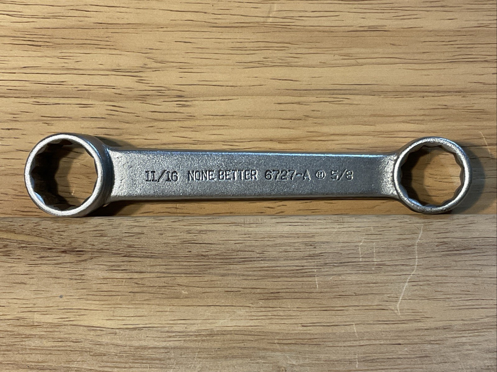 Vintage None Better Short Offset Box End Wrench 11/16″ x 5/8″ 12pt, 6727-A USA
