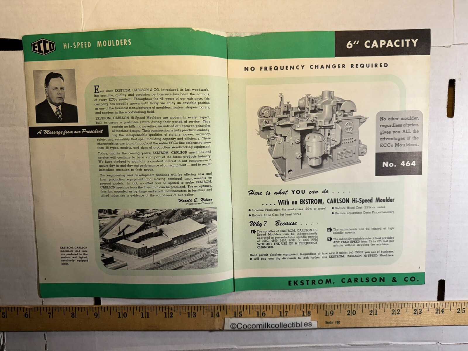 Vintage Ekstrom Carlson & CO HI-Speed Moulders Bulletin No.M100 Rockford IL
