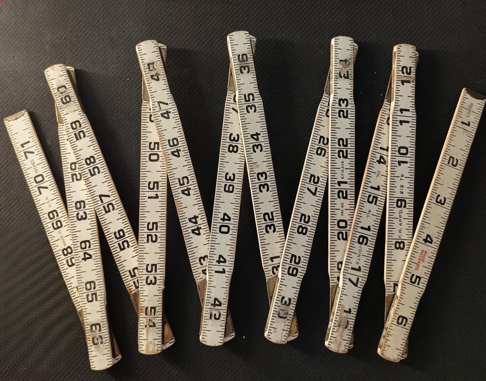 Lot of 2 Vintage Folding Wooden Carpenter’s Rulers