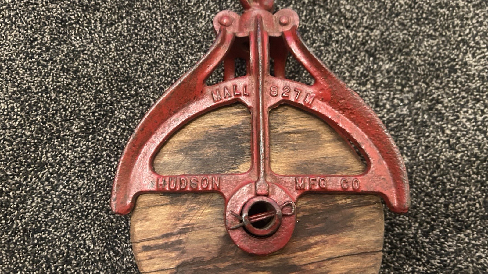 Antique Small Wood Block Tackle Pulley HUDSON MFG CO Mall 827M