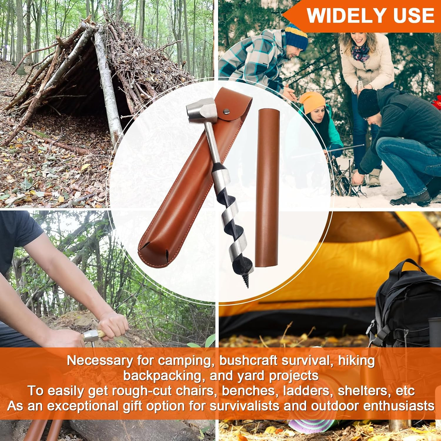 1 X 10 Inch Scotch Eye Wood Auger, Manual Bushcraft Drill for Wood | Upgrade Emb