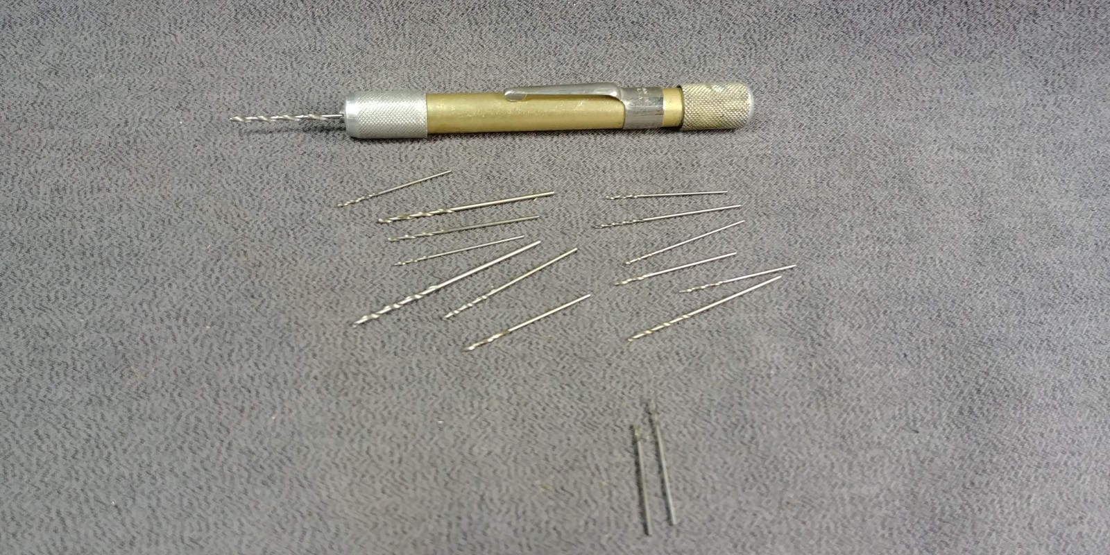 Gold Pocket Machinist Jewelry Watch Repair Mini Pocket Pin Vise 14 Drill Bits