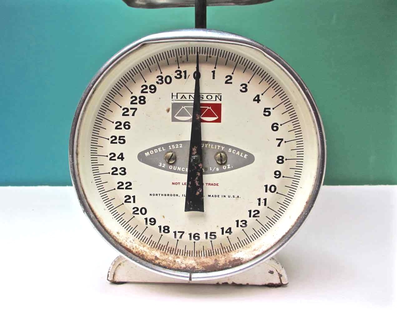 Vintage HANSON UTILITY SCALE Model 1522 Countertop Rustic Decor USA