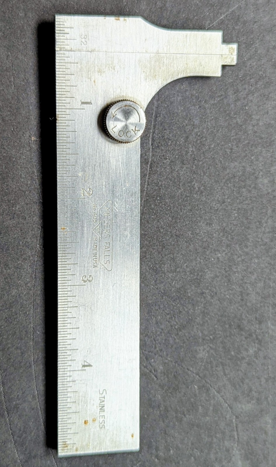 Millers Falls No. 405 Sliding Caliper Rule 5″ Stainless USA machinist tool