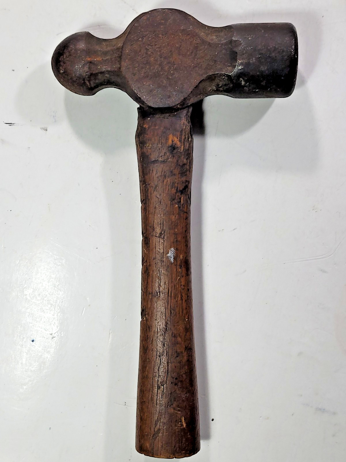 Vintage Unbranded Ball Peen Hammer Hand Tools Steel Wood Handle