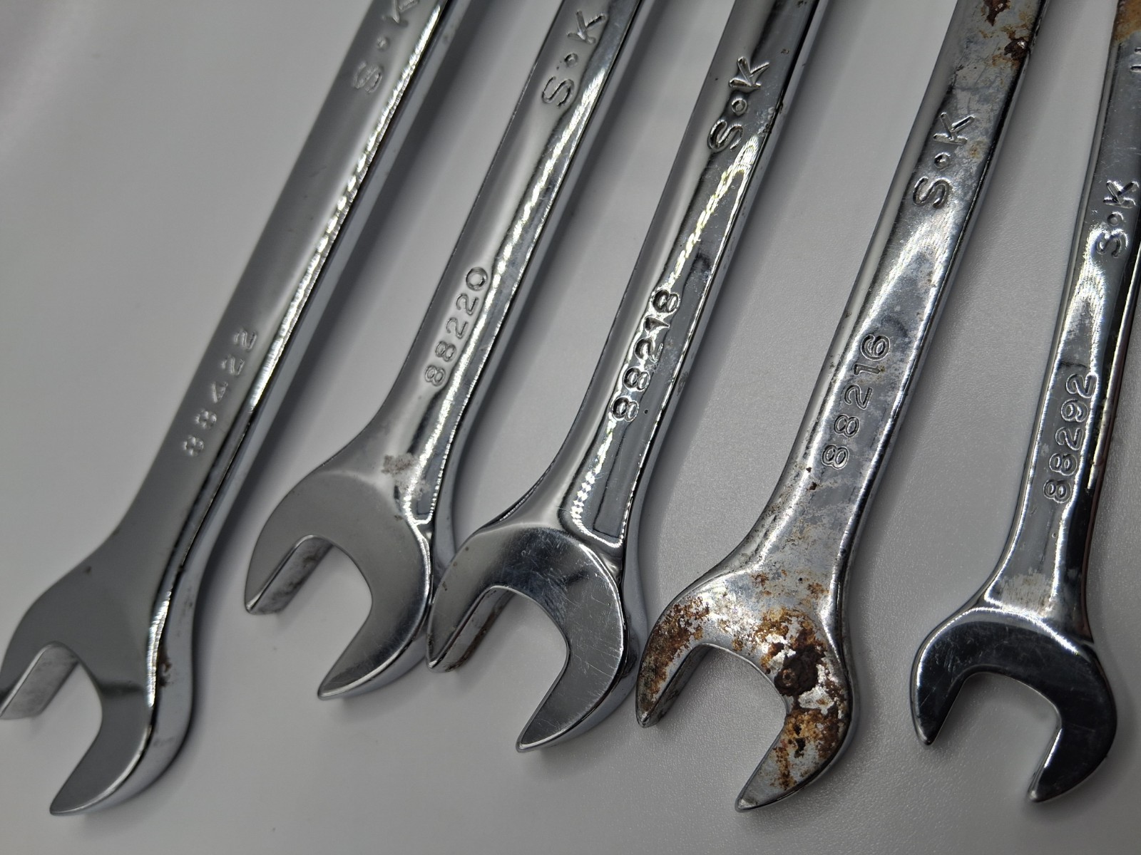 S-K Tools USA made Combination Wrenches SAE Lot Of 5 Needs Some Help
