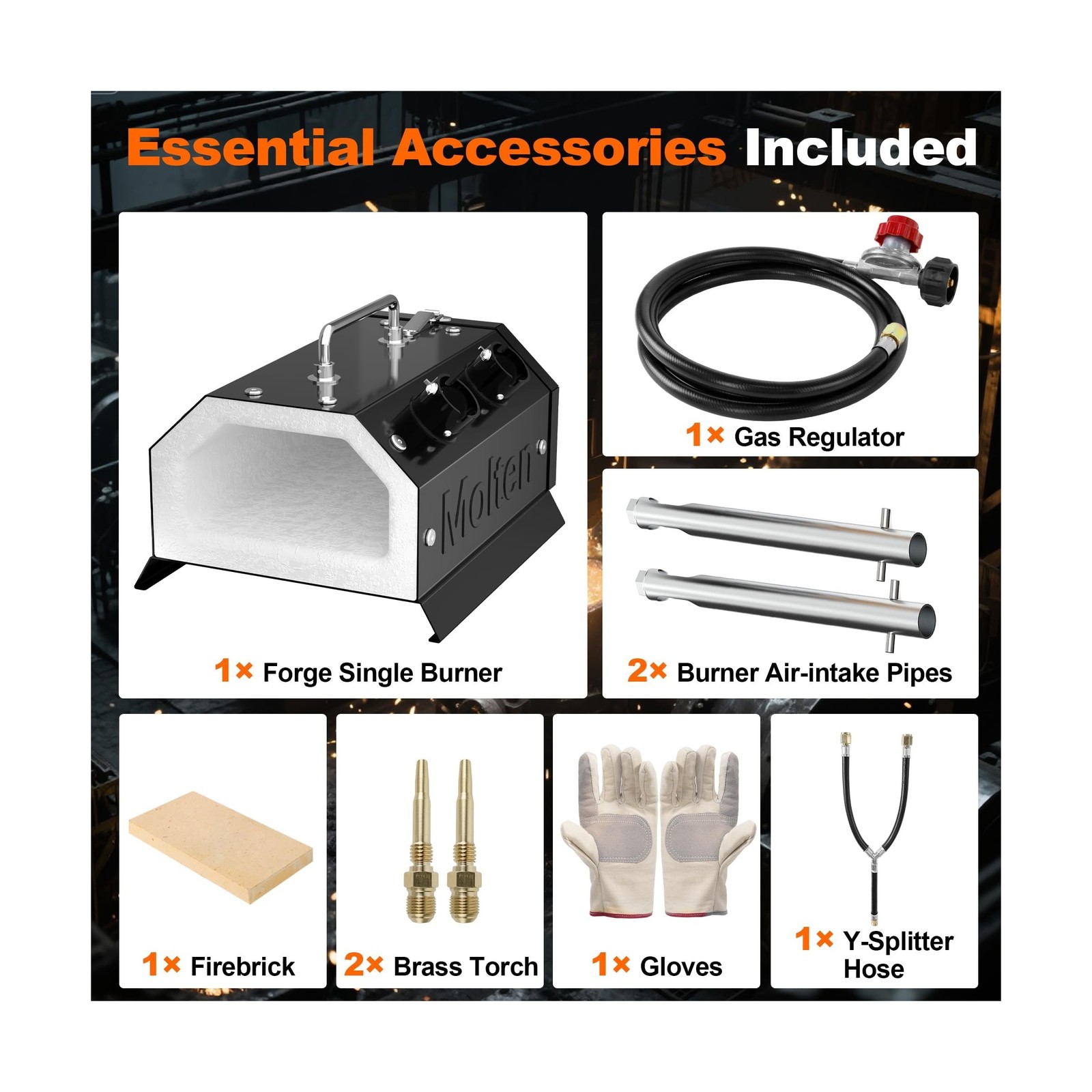 MMasters 2 Burner Propane Forge 2600°F Gas Forge for Blacksmithing and Knif