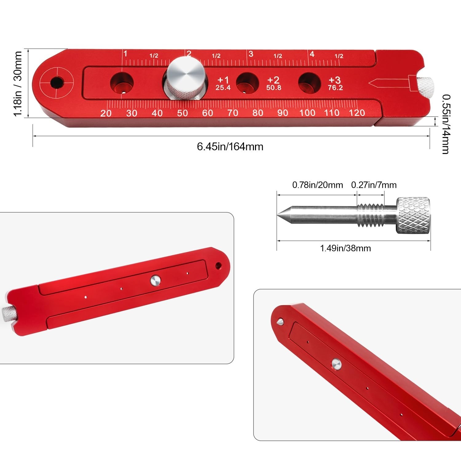Woodworking Compass Scriber, Portable Aluminum Alloy Woodworking Compass Tool…