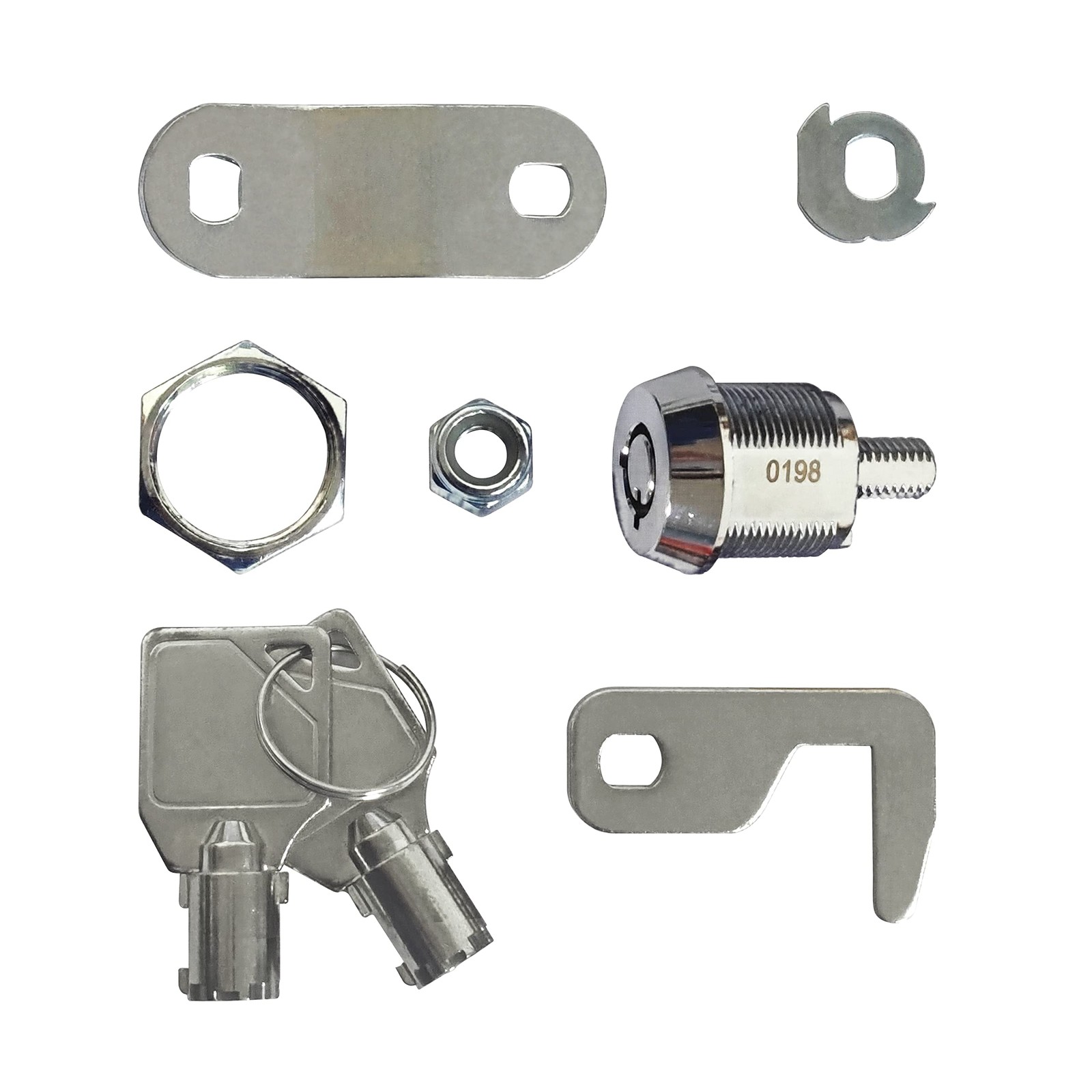 2 Pack Toolbox Lock 5/8″ Tubular Cam Replacement Hook Keyed Chrome