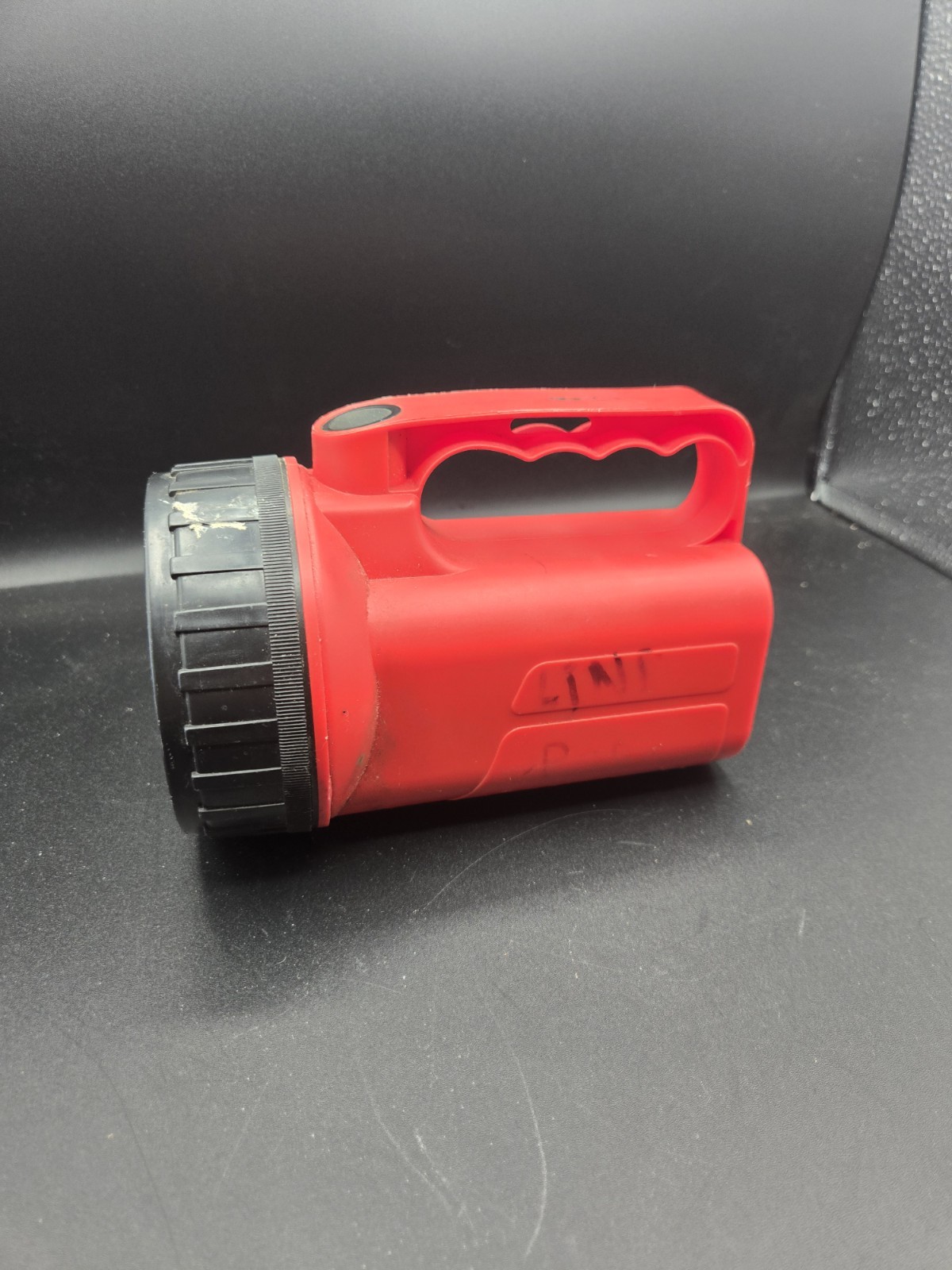 Vintage Red Handheld Flashlight Lantern Battery Powered Camping Emergency Light