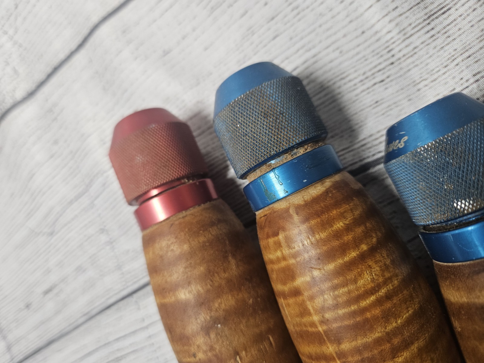 Wood Handle Turning Tools-Lot of 3-w/ Clewes 5/8th Stainless Steel Quick Release