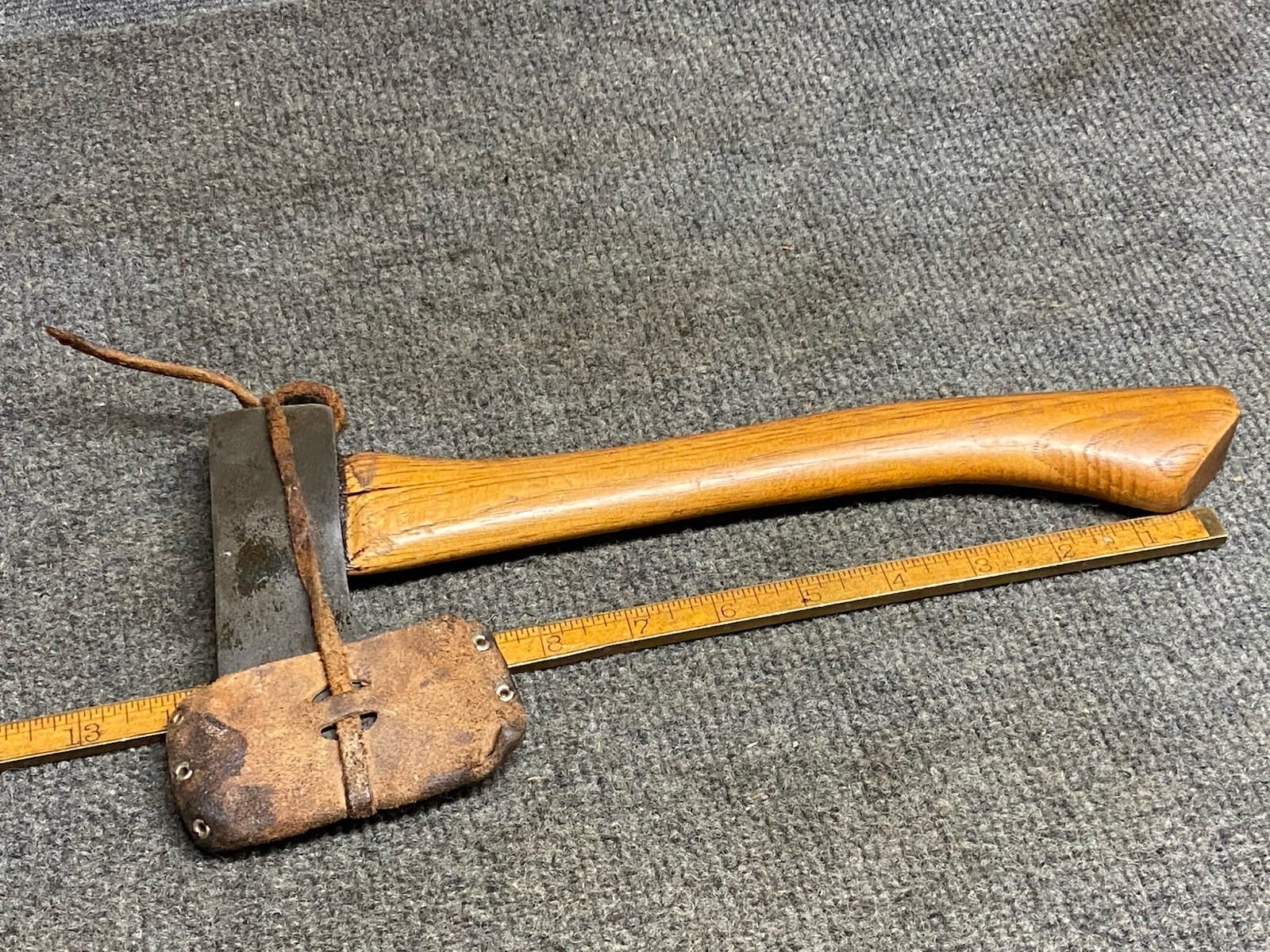 Vintage Norlund Hudson Bay Pattern 1 Lb Hatchet With Custom Leather Sheath USA