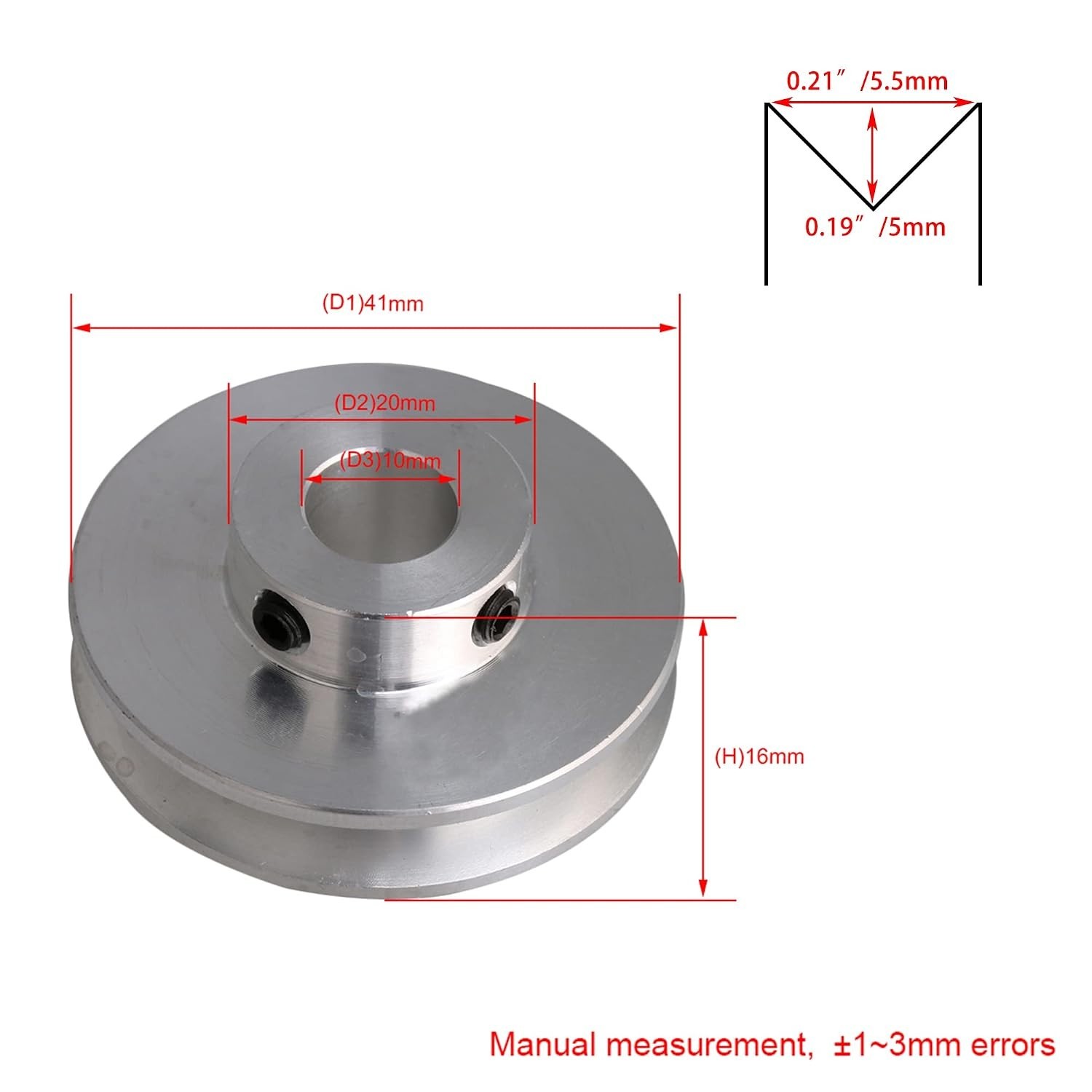 Lightweight 41x16x10MM Aluminum Pulley – Ideal for Milling and Drilling Machines