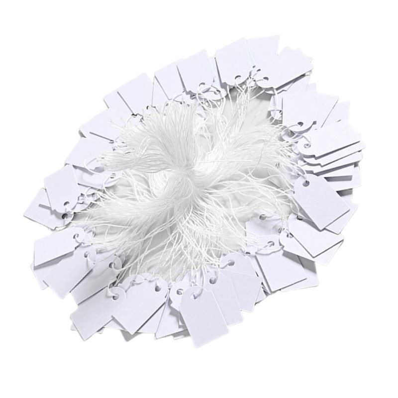 500 Pcs Price Tagged with String 22x35mm Paper Hanging Tagged Price Labels