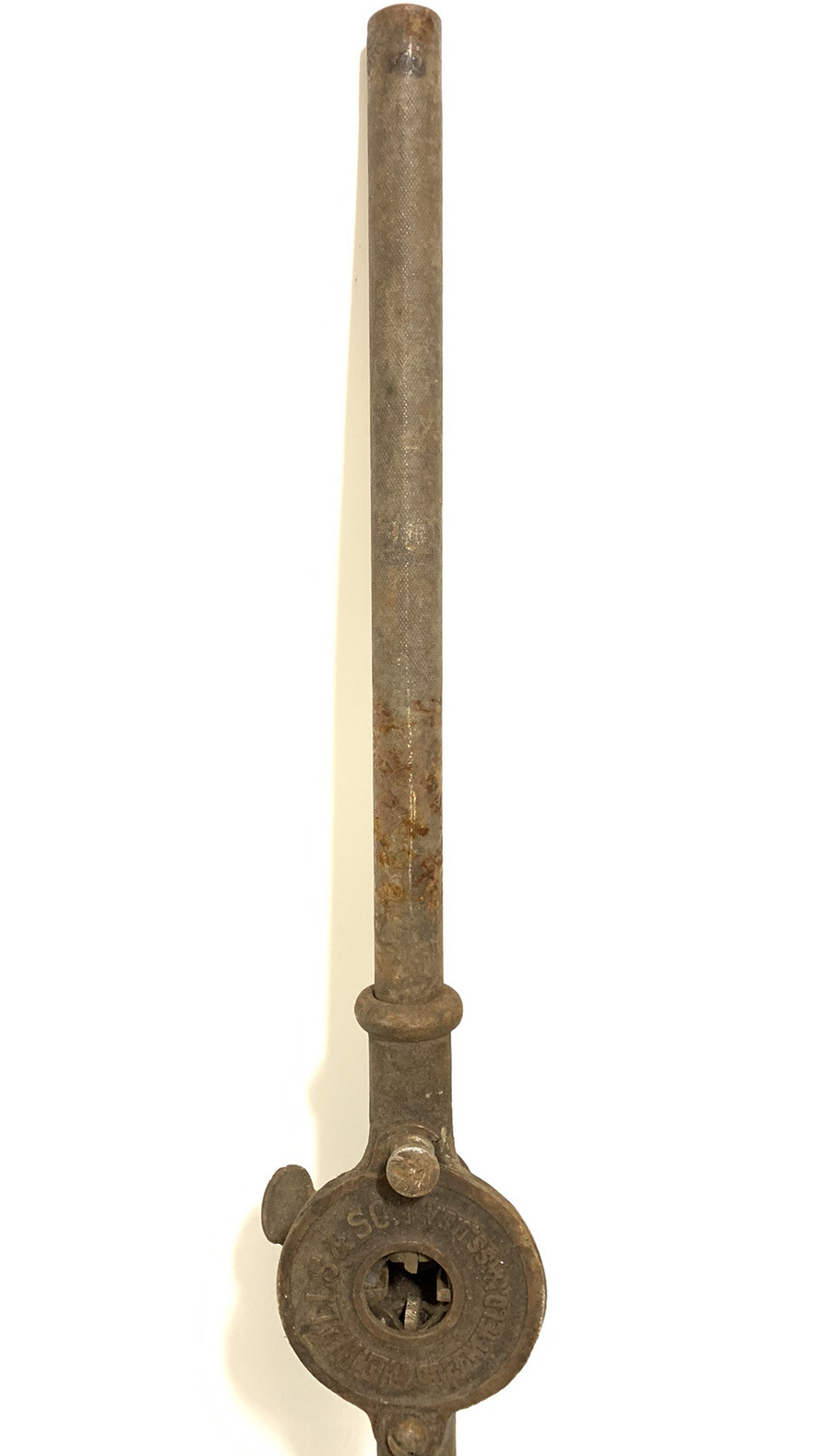 F.E. WELLS & SON Vintage 3ft Pipe Threader 1/4″ 3/8″ 1/2″ 3/4″ 1″ Die Heads Set