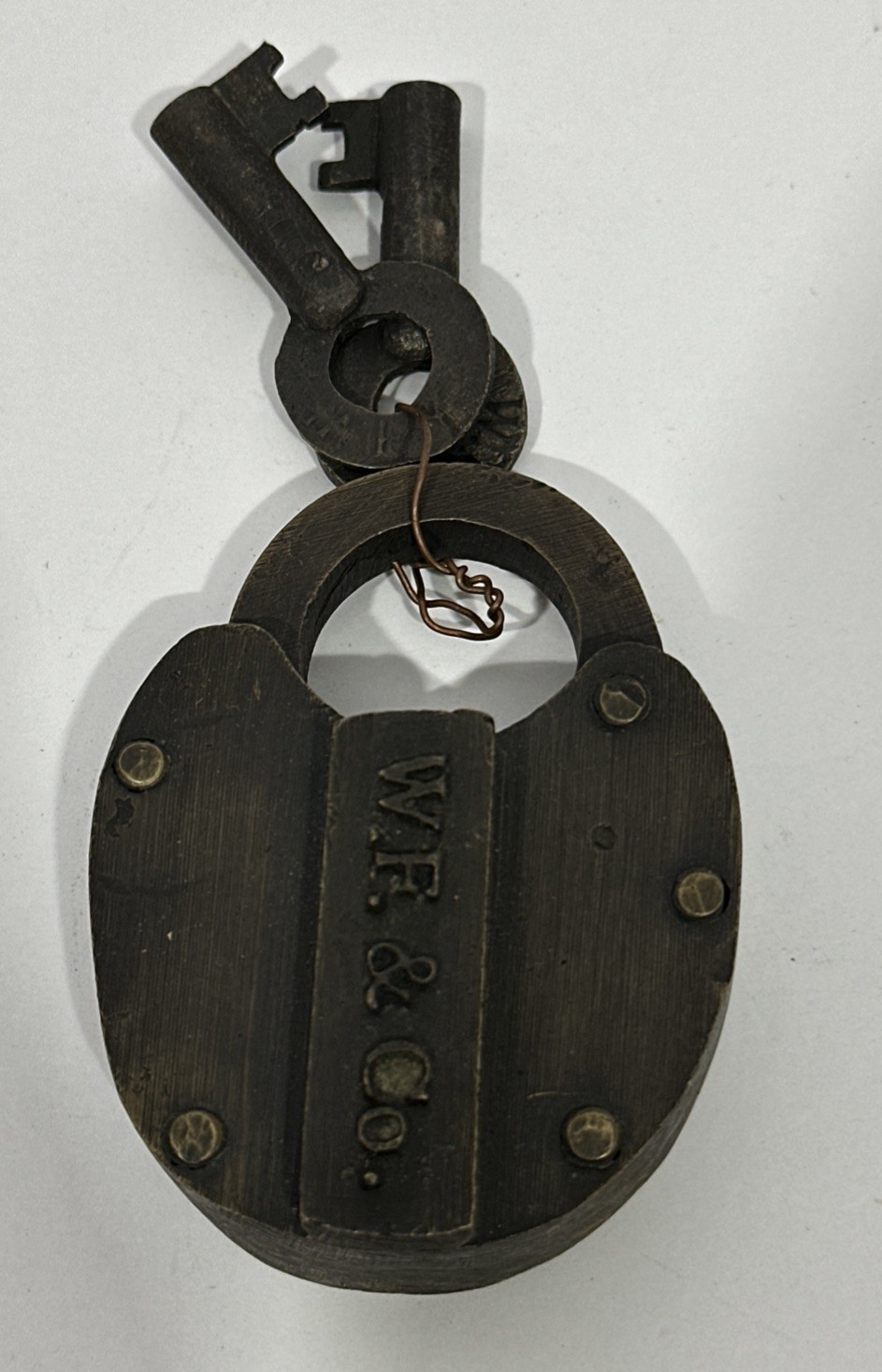 Vintage W F & Co Company Padlock And Key