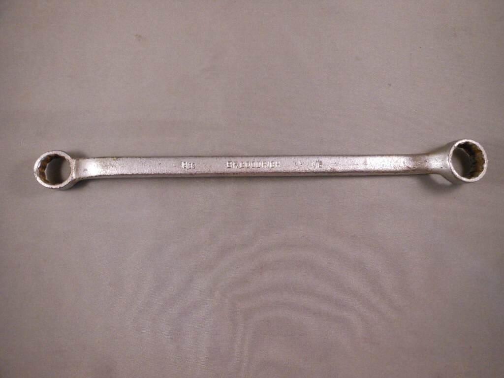 Rare Vtg USA B.F. Goodrich 19/32″ & 11/16″ Chrome Alloy Double Box End Wrench