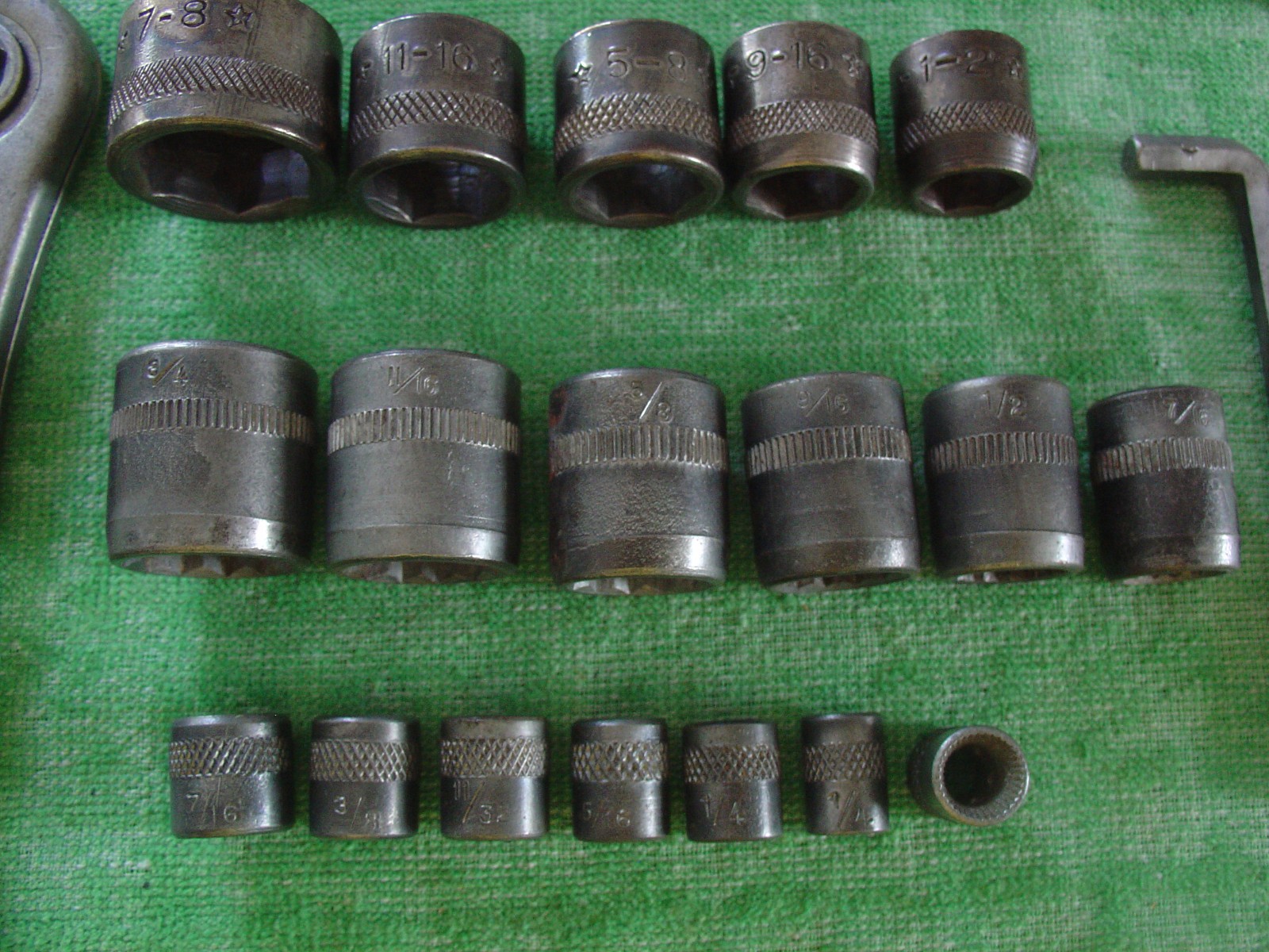 VINTAGE INDESTRO HEX DRIVE ALLEN RATCHET SOCKET WRENCHES 29 PIECES MADE IN USA